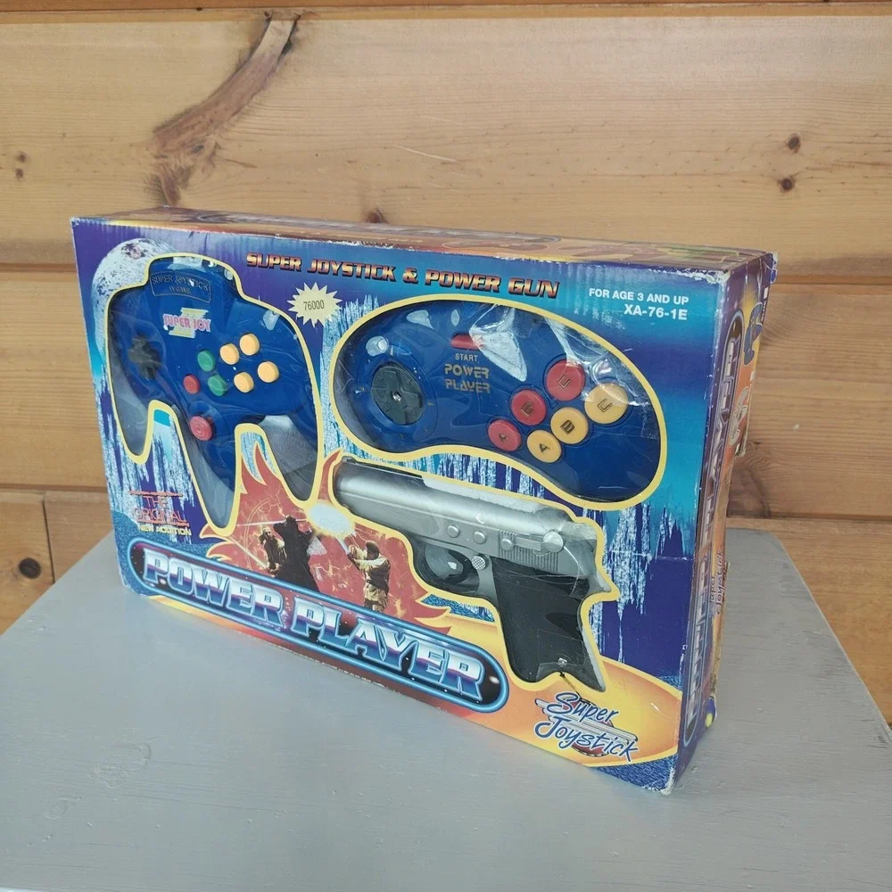 Power Player Super Joystick & Power Gun Game‎ Blue Vintage Original 1999 C5
